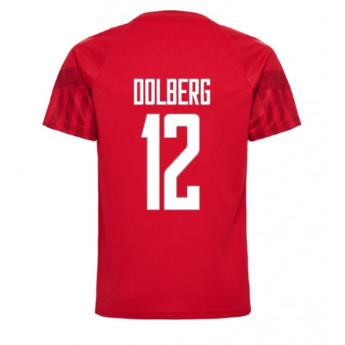 Fotballdrakt Herre Danmark Kasper Dolberg #12 Hjemmedrakt VM 2022 Kortermet